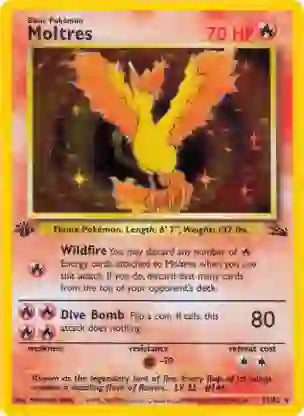 Pokemon: Moltres Fossil 12/62 - Moderate Play