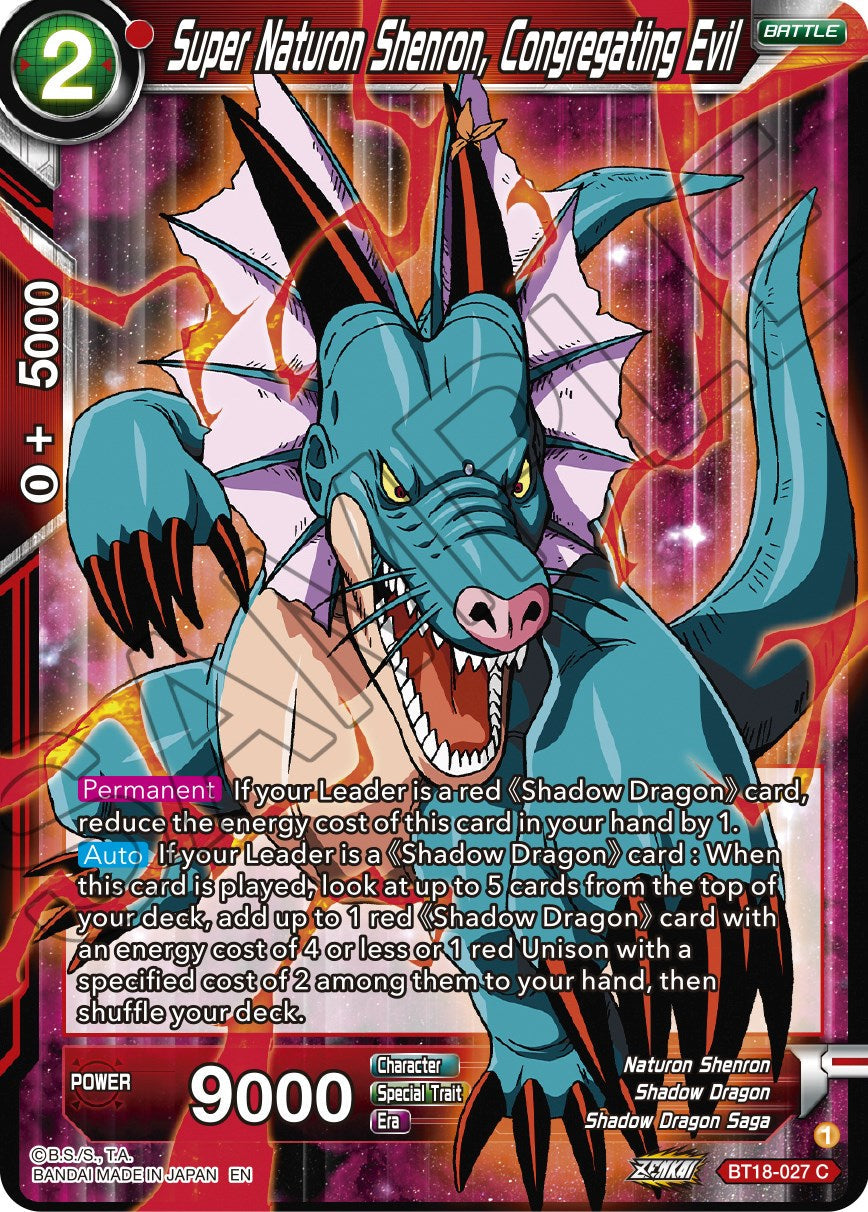 Super Naturon Shenron, Congregating Evil (BT18-027) [Dawn of the Z-Legends] Parallel Foil