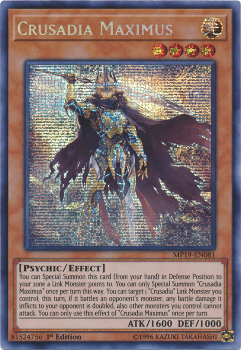 Crusadia Maximus [MP19-EN081] Prismatic Secret Rare - Josh's Cards