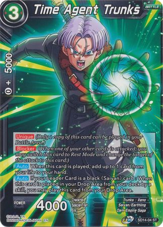 Time Agent Trunks (Starter Deck - Saiyan Wonder) (SD14-04) [Rise of the Unison Warrior] Parallel Foil