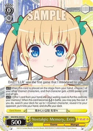 Weiss Schwarz: Nostalgic Memory, Eriri - Saekano: How to Raise a Boring Girlfriend - Near Mint