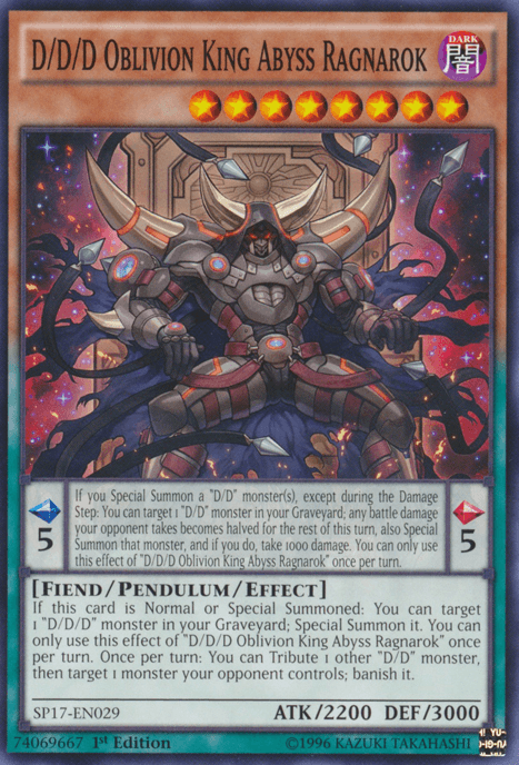 D/D/D Oblivion King Abyss Ragnarok [SP17-EN029] Common - Josh's Cards