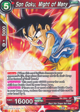 Son Goku, Might of Many (DB1-001) [Dragon Brawl] Parallel Foil