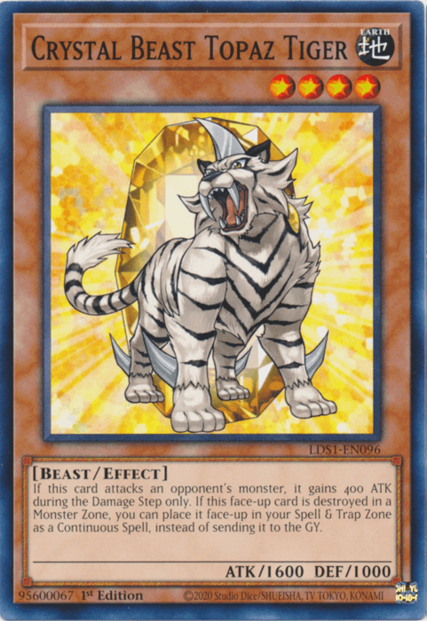 Crystal Beast Topaz Tiger [LDS1-EN096] Common - Josh's Cards