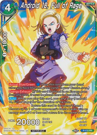 Android 18, Full of Rage (P-172) [Promotion Cards] Parallel Foil