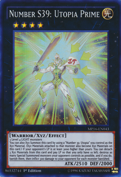 Number S39: Utopia Prime [MP16-EN043] Super Rare - Josh's Cards