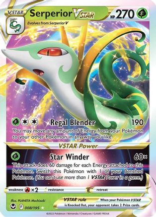 Serperior VSTAR 008/195 - SWSH12 Silver Tempest Holofoil