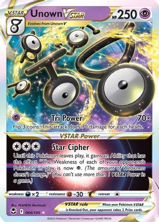 Unown VSTAR 066/195 - SWSH12 Silver Tempest Holofoil
