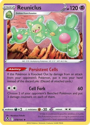 Reuniclus 078/195 - SWSH12 Silver Tempest Reverse Holofoil