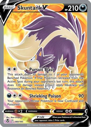 Skuntank V (Full Art) 180/195 - SWSH12 Silver Tempest Holofoil