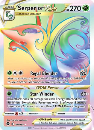 Serperior VSTAR (Secret) 196/195 - SWSH12 Silver Tempest Holofoil