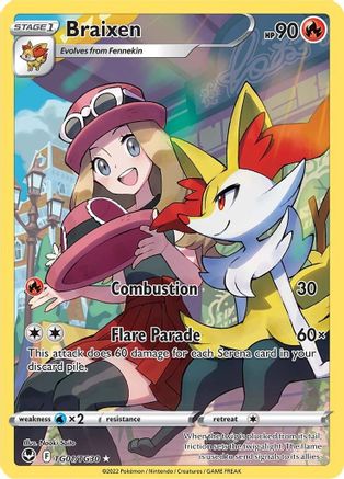 Braixen TG01/TG30 - SWSH12 Silver Tempest Trainer Gallery Holofoil