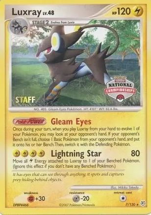 Luxray - 7/130 (National Championships) [Staff] [7] (League & Championship Cards)