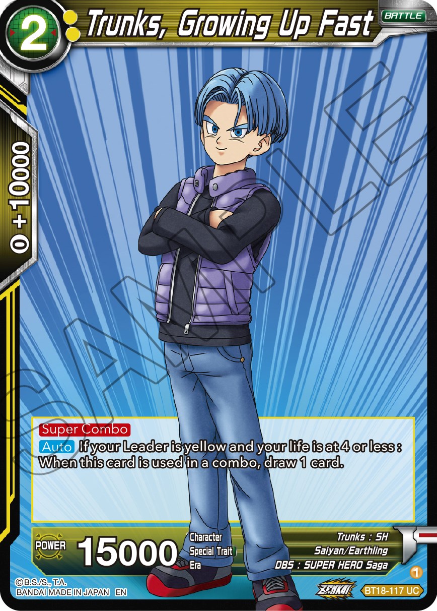 Trunks, Growing Up Fast (BT18-117) [Dawn of the Z-Legends] Parallel Foil