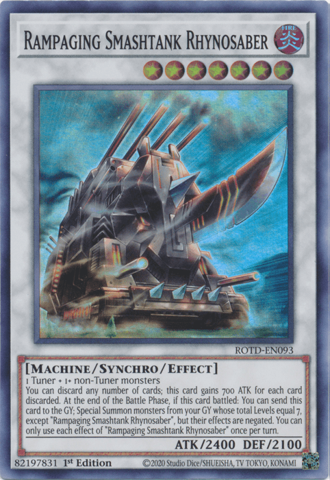 Rampaging Smashtank Rhynosaber [ROTD-EN093] Super Rare - Josh's Cards