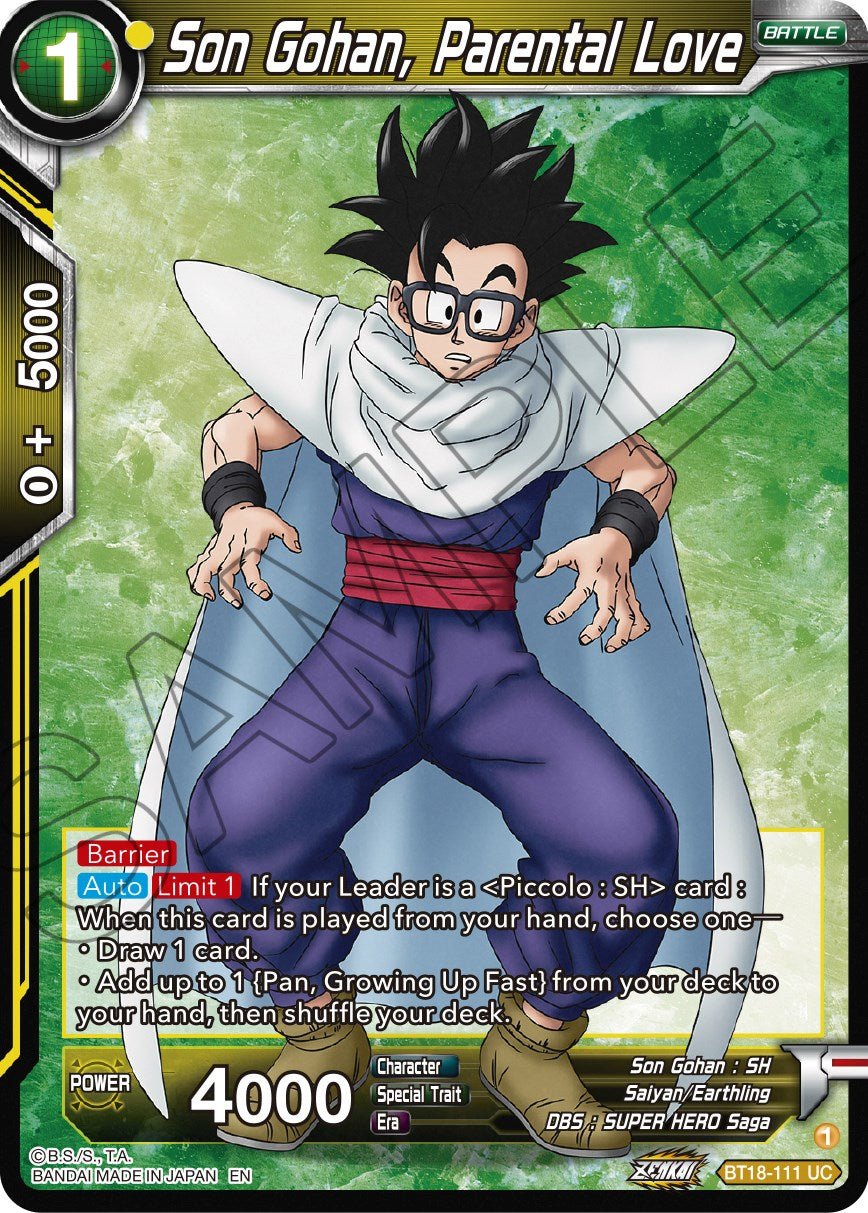 Son Gohan, Parental Love (BT18-111) [Dawn of the Z-Legends] Parallel Foil