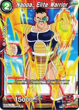 Nappa, Elite Warrior (BT11-026) [Vermilion Bloodline 2nd Edition] Parallel Foil