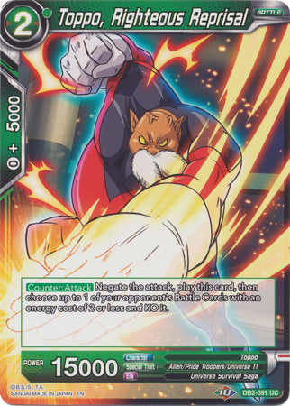 Toppo, Righteous Reprisal (DB2-091) [Divine Multiverse] Parallel Foil