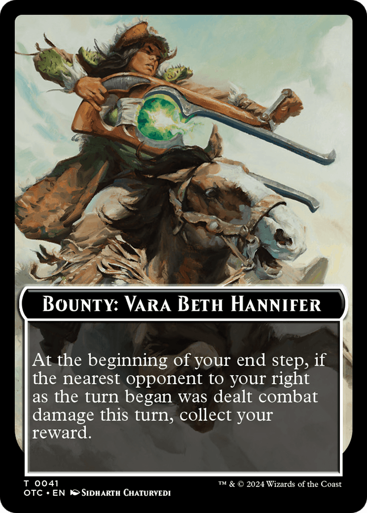 Bounty: Vara Beth Hannifer // Bounty Rules Double-Sided Token [Outlaws of Thunder Junction Commander Tokens] - Josh's Cards