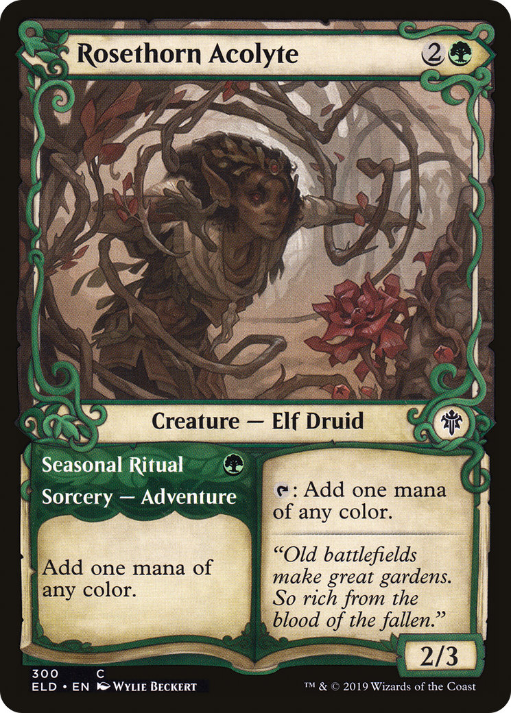 Rosethorn Acolyte // Seasonal Ritual (ELD-300) - Throne of Eldraine: (Showcase) Foil