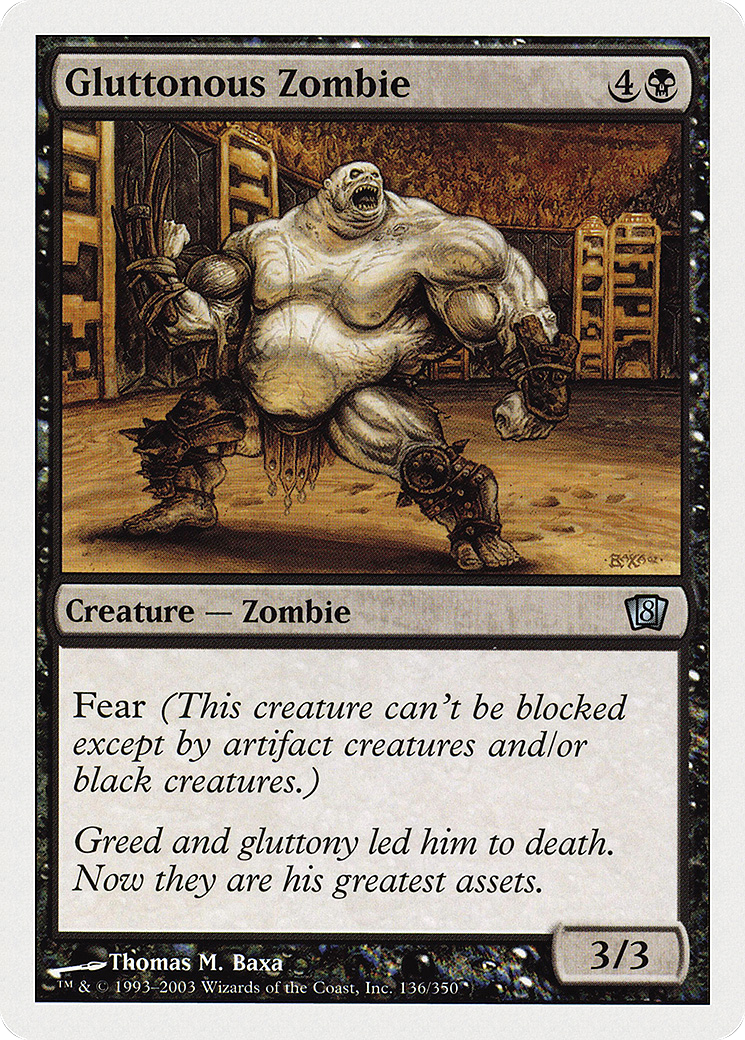 Gluttonous Zombie [Eighth Edition] Foil