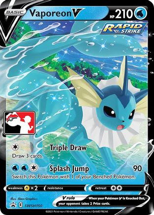 Vaporeon V [SWSH150] (Prize Pack Series Cards) Holofoil