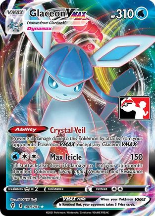 Glaceon VMAX 041 - Prize Pack Series Cards Holofoil