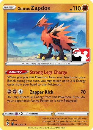 Galarian Zapdos [82] (Prize Pack Series Cards)