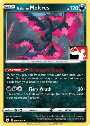 Galarian Moltres [93] (Prize Pack Series Cards)