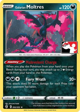 Galarian Moltres 093 - Prize Pack Series Cards