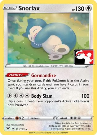 Snorlax 131/185 - Prize Pack Series Cards