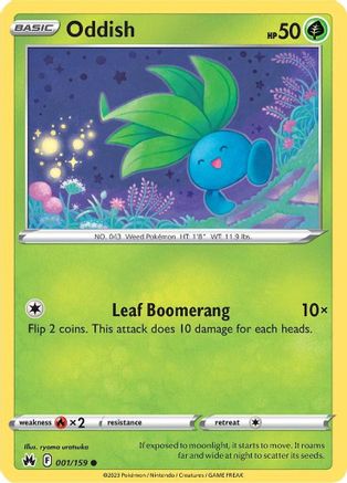 Oddish 001/159 - Crown Zenith Reverse Holofoil