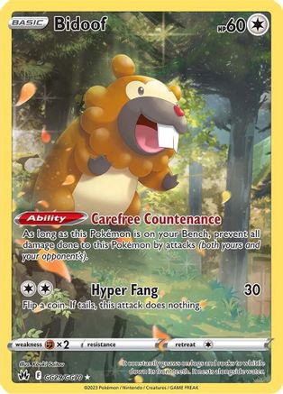 Bidoof [GG29] (Crown Zenith Galarian Gallery) Holofoil