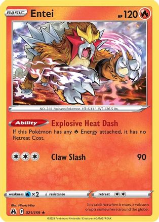 Entei 021/159 - Crown Zenith Reverse Holofoil