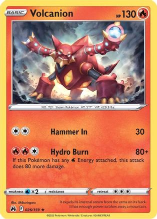 Volcanion 026/159 - Crown Zenith Reverse Holofoil