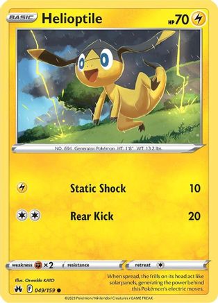 Helioptile 049/159 - Crown Zenith Reverse Holofoil