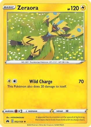 Zeraora 052/159 - Crown Zenith Reverse Holofoil
