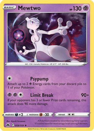 Mewtwo 059/159 - Crown Zenith Reverse Holofoil