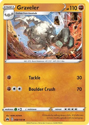 Graveler 068/159 - Crown Zenith Reverse Holofoil