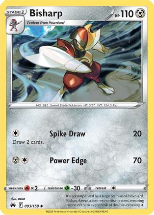 Bisharp 093/159 - Crown Zenith Reverse Holofoil