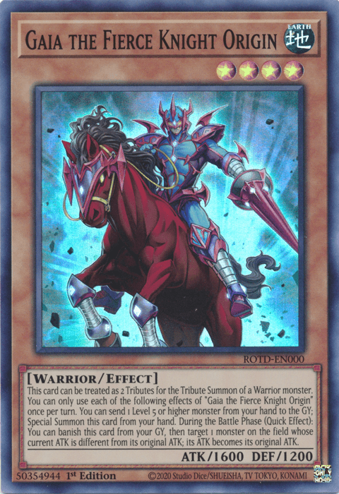 Gaia the Fierce Knight Origin [ROTD-EN000] Super Rare - Josh's Cards