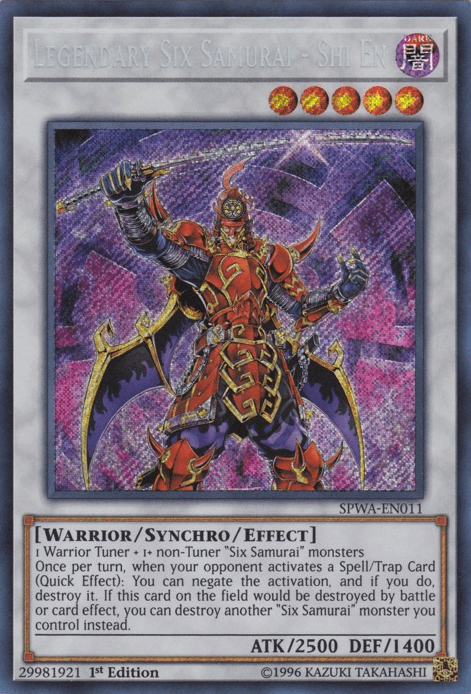 Legendary Six Samurai - Shi En [SPWA-EN011] Secret Rare - Josh's Cards