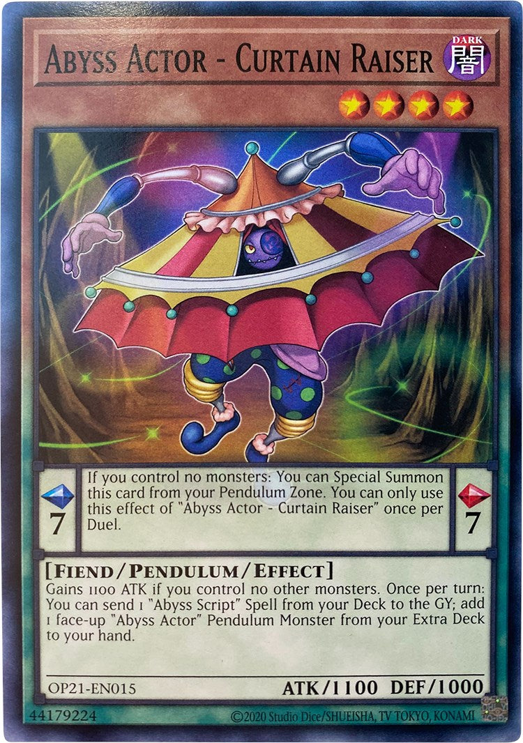 Abyss Actor - Curtain Raiser (OP21-EN015) - OTS Tournament Pack 21 Unlimited