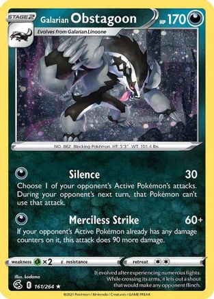 Galarian Obstagoon (Cosmos Holo) [161] (Miscellaneous Cards & Products) Holofoil