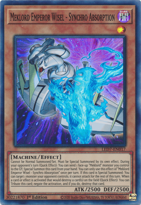 Meklord Emperor Wisel - Synchro Absorption [LED7-EN017] Super Rare - Josh's Cards