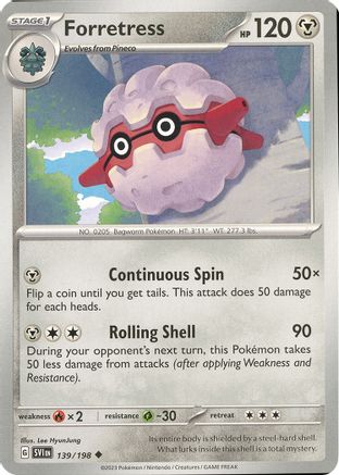 Forretress 139/198 - SV01 Scarlet & Violet Base Set Reverse Holofoil