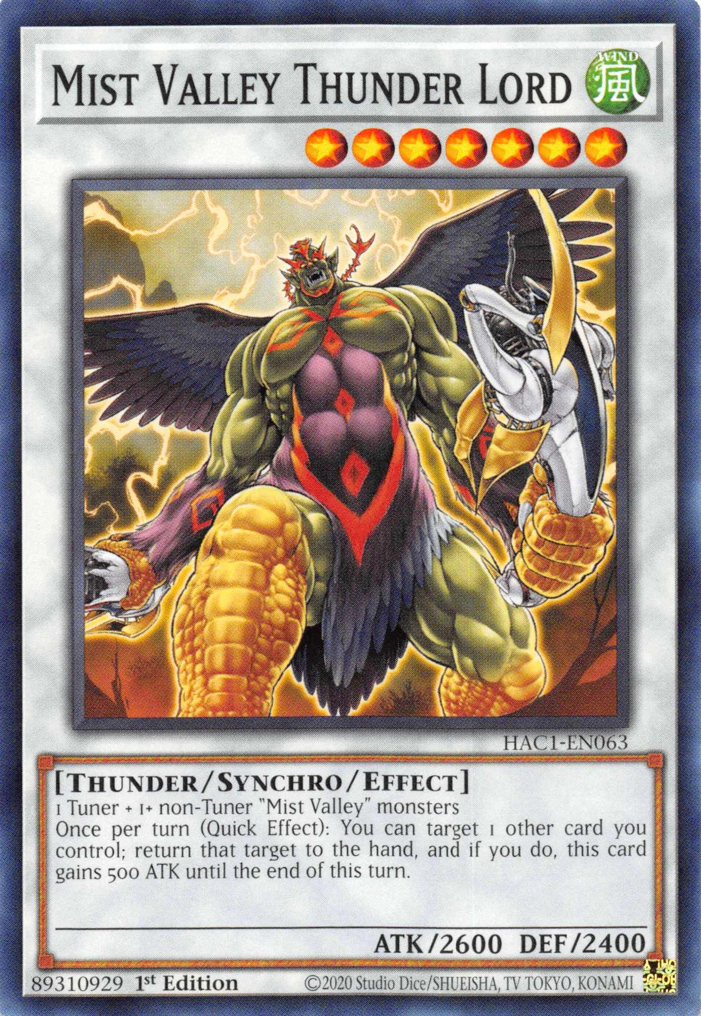 Mist Valley Thunder Lord [HAC1-EN063] Common - Josh's Cards