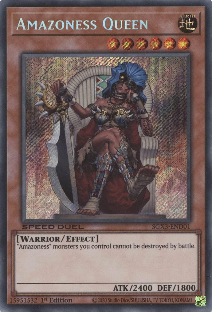 Amazoness Queen (Secret Rare) (SGX3-END01) - Speed Duel GX: Duelists of Shadows 1st Edition