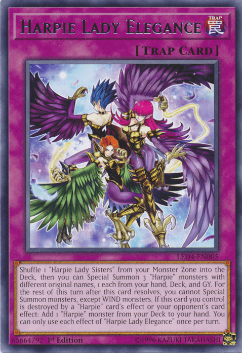 Harpie Lady Elegance [LED4-EN005] Rare - Josh's Cards