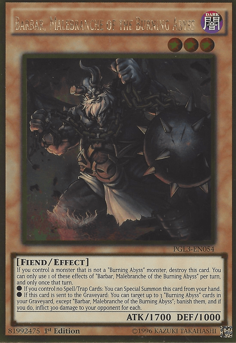 Barbar, Malebranche of the Burning Abyss [PGL3-EN054] Gold Rare - Josh's Cards